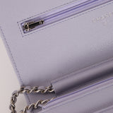 Chanel 21K Lavender Caviar Wallet on Chain