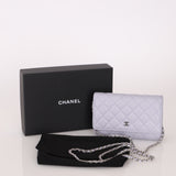 Chanel 21K Lavender Caviar Wallet on Chain