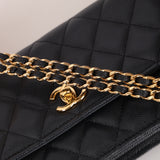 Limited Edition Chanel 2022 Caviar Wallet On Chain with Bag Charm