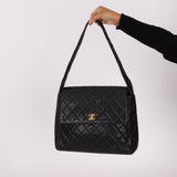 Vintage Chanel 1996 Caviar Turnlock Shoulder Bag