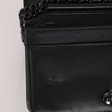 Chanel So Black Satin Crystal Studded Turnlock Wallet on Chain