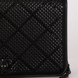 Chanel So Black Satin Crystal Studded Turnlock Wallet on Chain