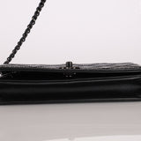 Chanel So Black Satin Crystal Studded Turnlock Wallet on Chain