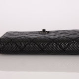 Chanel So Black Satin Crystal Studded Turnlock Wallet on Chain