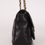 Chanel 2000s Chocolate Bar Wild Stitch Single Flap Shoulder Bag