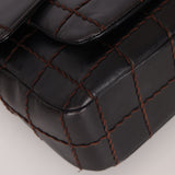 Chanel 2000s Chocolate Bar Wild Stitch Single Flap Shoulder Bag