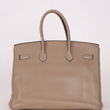 Hermès 2010 Gris Tourterelle Clemence Birkin 35 Retourne GHW