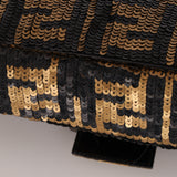Ultra-Rare Vintage Fendi Zucca Sequin Snakeskin Baguette