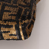Ultra-Rare Vintage Fendi Zucca Sequin Snakeskin Baguette