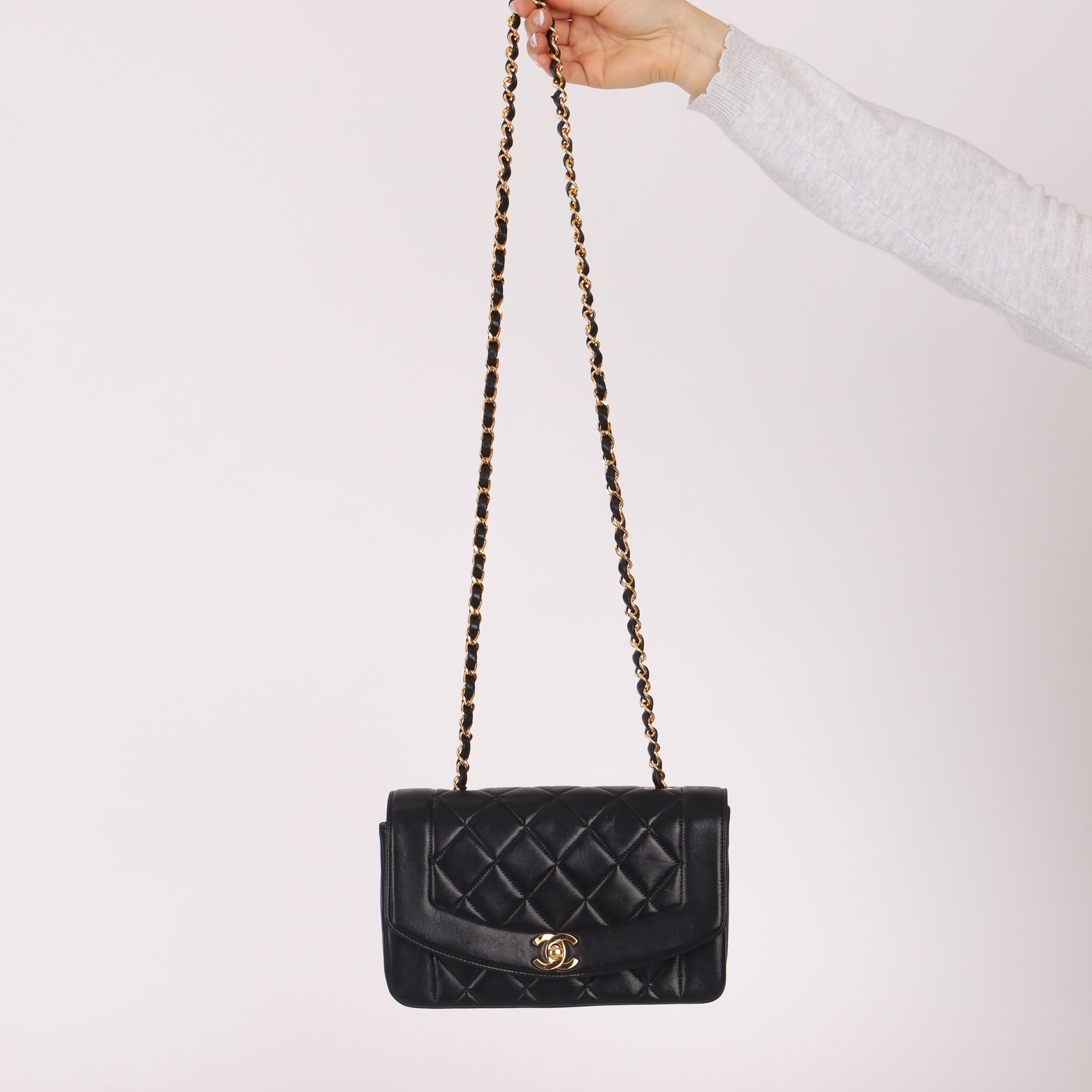 Chanel 1996 Lambskin Small Diana Bag 24K GP