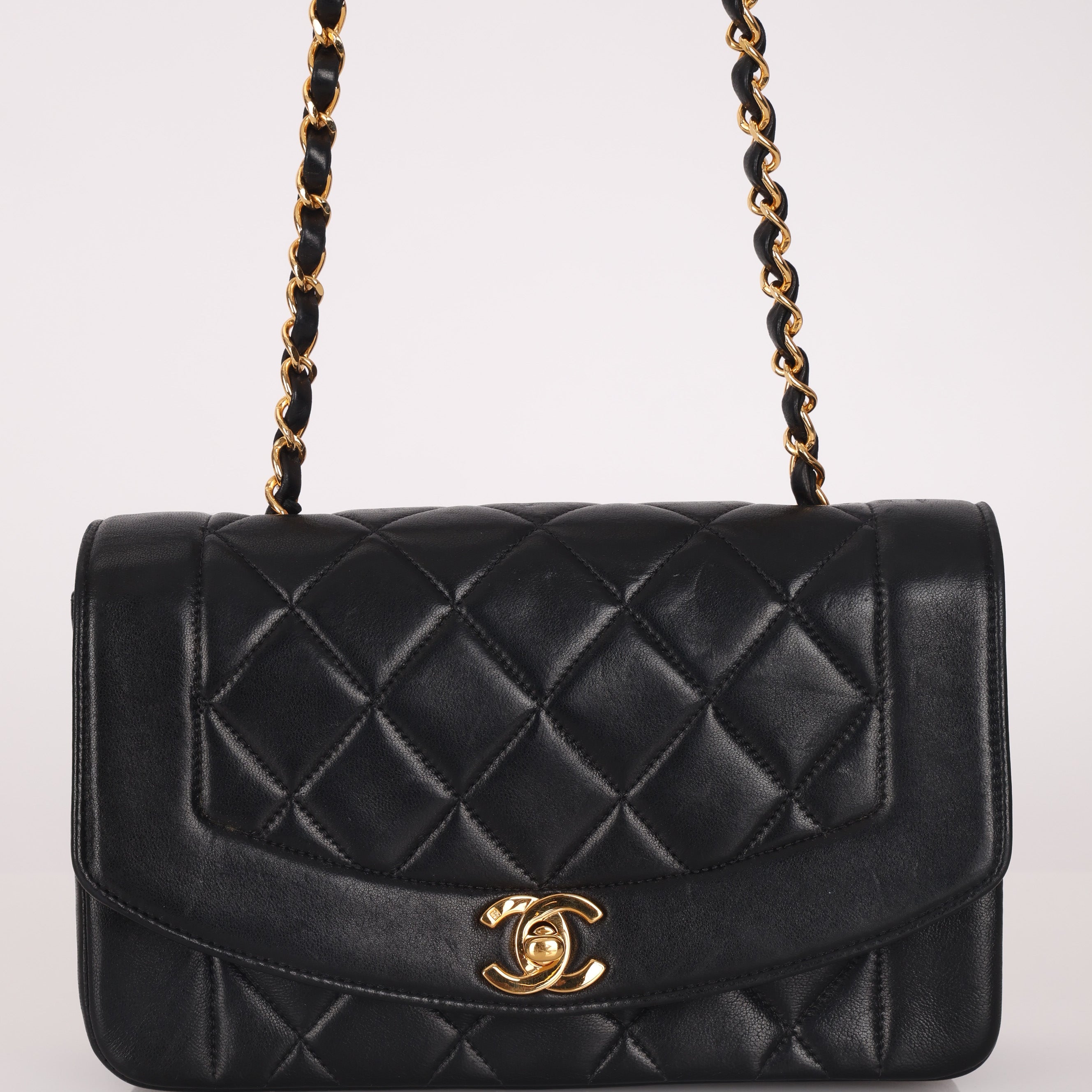 Chanel 1996 Lambskin Small Diana Bag 24K GP