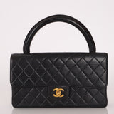 Chanel 1996 Lambskin Parent Kelly East West Top Handle Bag 24K GP