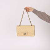 Chanel 2007 Light Beige Caviar Medium Double Flap SHW