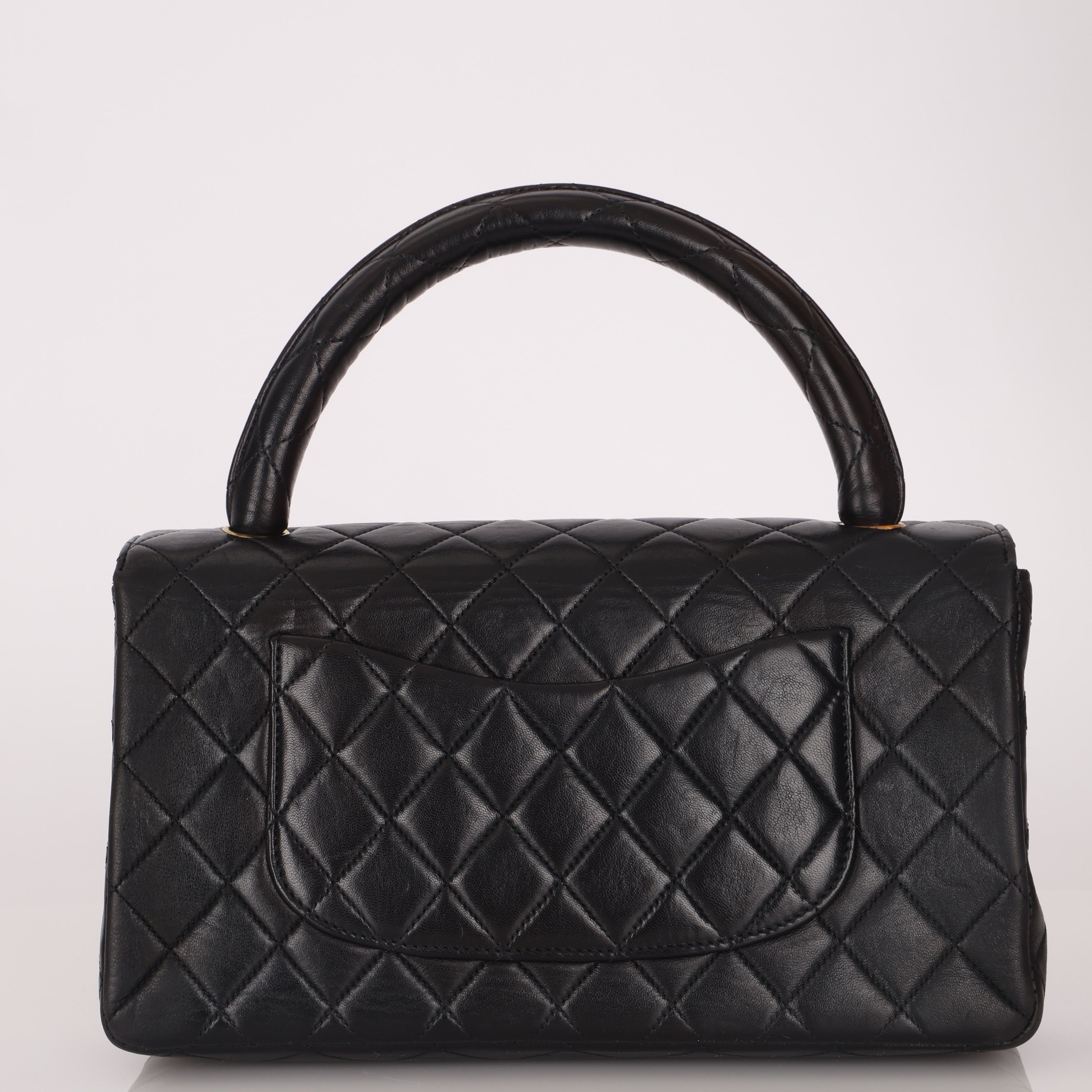 Chanel 1996 Lambskin Parent Kelly East West Top Handle Bag 24K GP