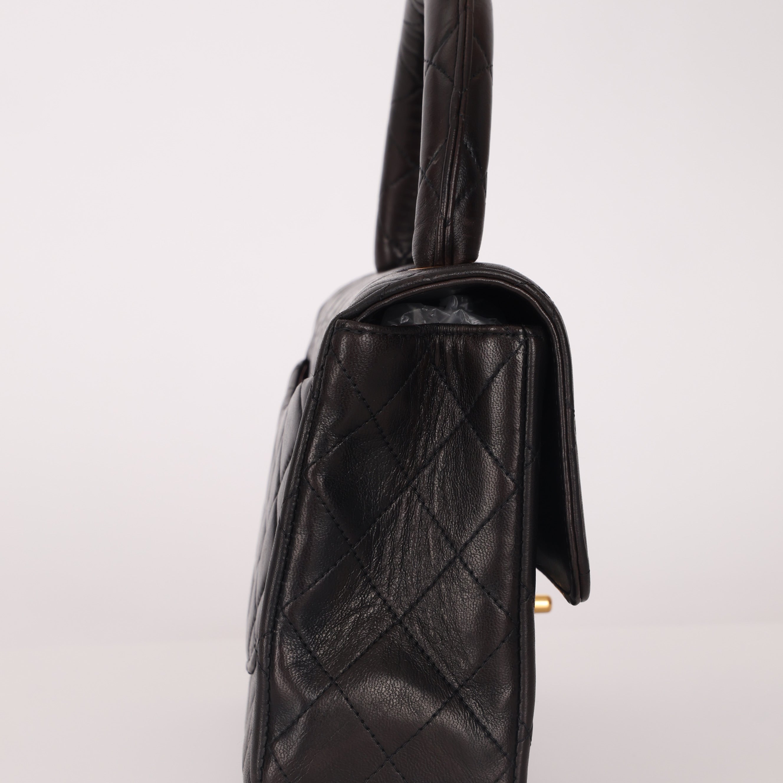 Chanel 1996 Lambskin Parent Kelly East West Top Handle Bag 24K GP
