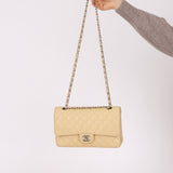 Chanel 2007 Light Beige Caviar Medium Double Flap SHW