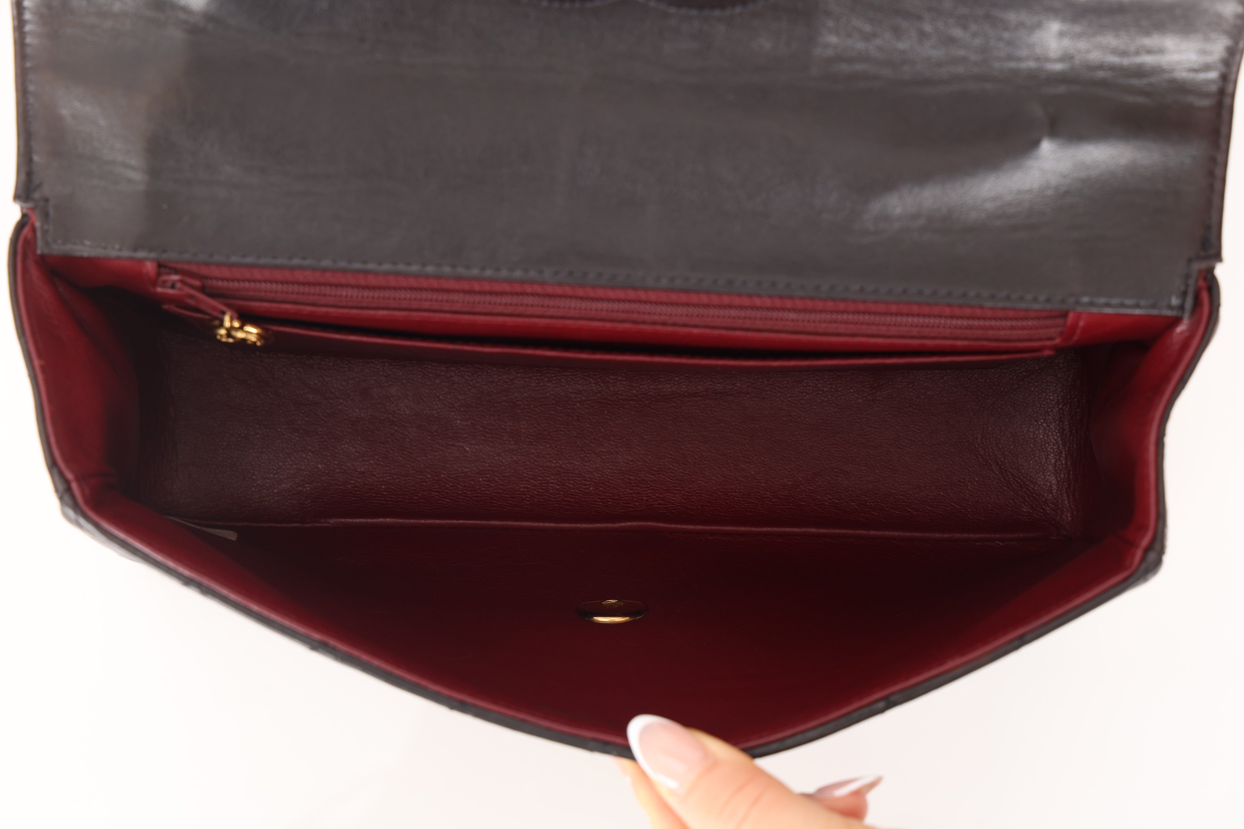 Chanel 1996 Lambskin Parent Kelly East West Top Handle Bag 24K GP