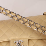 Chanel 2007 Light Beige Caviar Medium Double Flap SHW