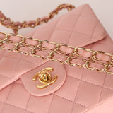 Rare Chanel 2004 Lambskin Rose Sakura Classic Flap Mini Bag 24K GP