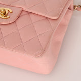 Rare Chanel 2004 Lambskin Rose Sakura Classic Flap Mini Bag 24K GP