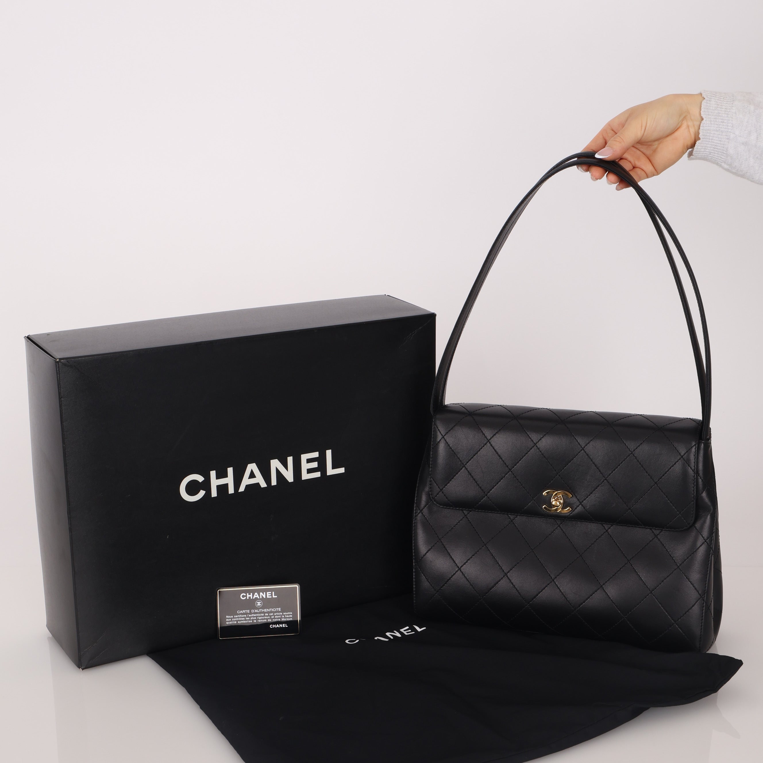 Chanel 1997 Lambskin Shoulder Kelly Bag 24K GP