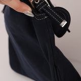 Fendi Marble Navy Canvas Baguette