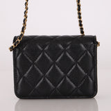 Chanel 2021 Caviar COCO Cardholder on Chain