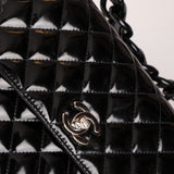 Chanel 1997 So Black Lucite Chain Handle Patent Flap Bag
