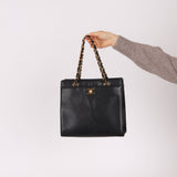 Chanel 1997 Caviar Zip Turnlock Tote Bag 24k GP