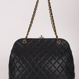Chanel 1997 Caviar Top Turnlock Kisslock Shoulder Bag 24K GP