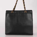 Chanel 1997 Caviar Zip Turnlock Tote Bag 24k GP