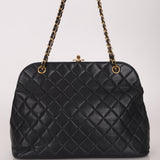 Chanel 1997 Caviar Top Turnlock Kisslock Shoulder Bag 24K GP
