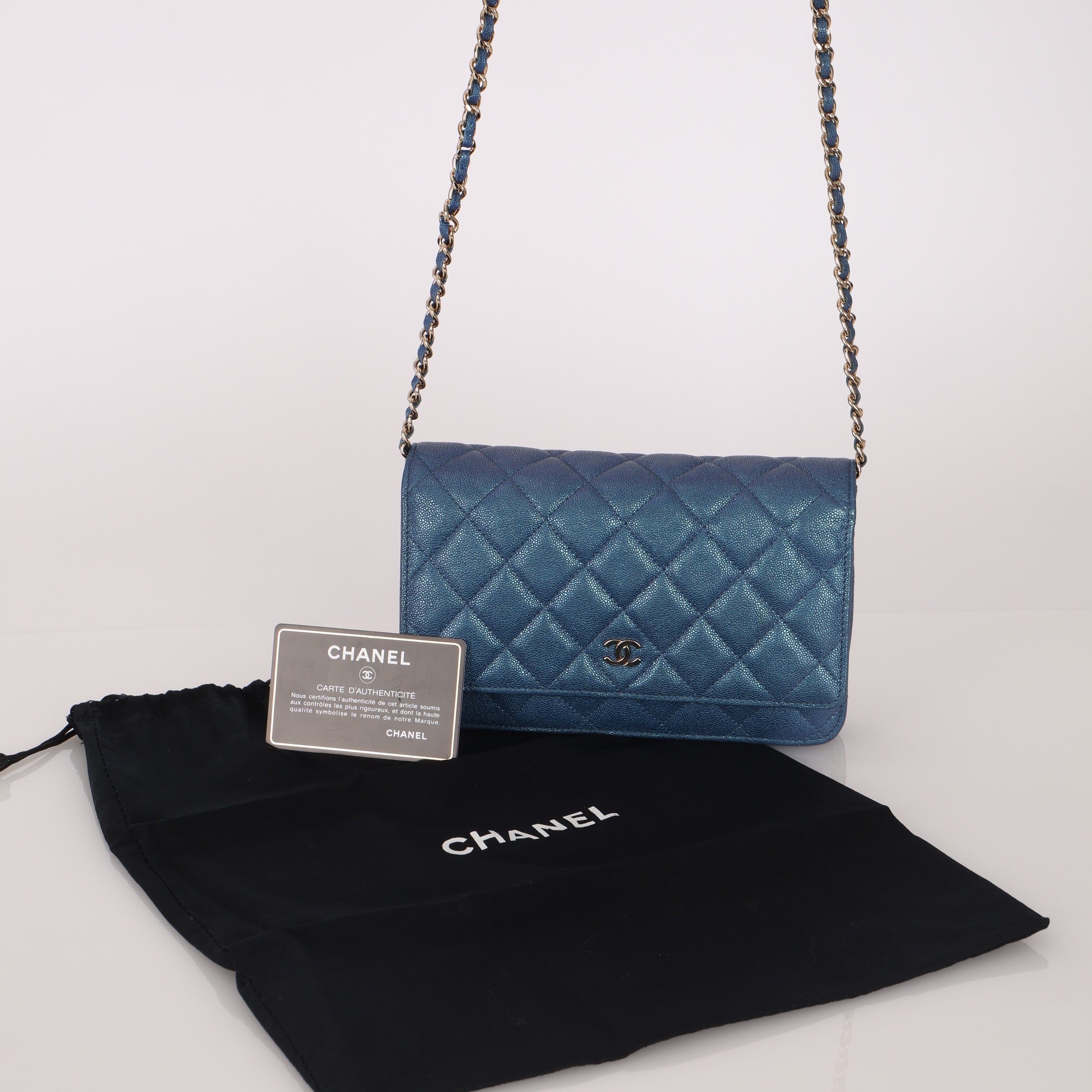 Chanel 2017 Iridescent Caviar Wallet on Chain