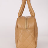 Chanel 2004 Beige Caviar Timeless Boston Bag 24k GP