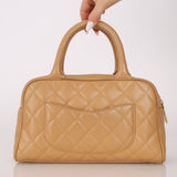 Chanel 2004 Beige Caviar Timeless Boston Bag 24k GP