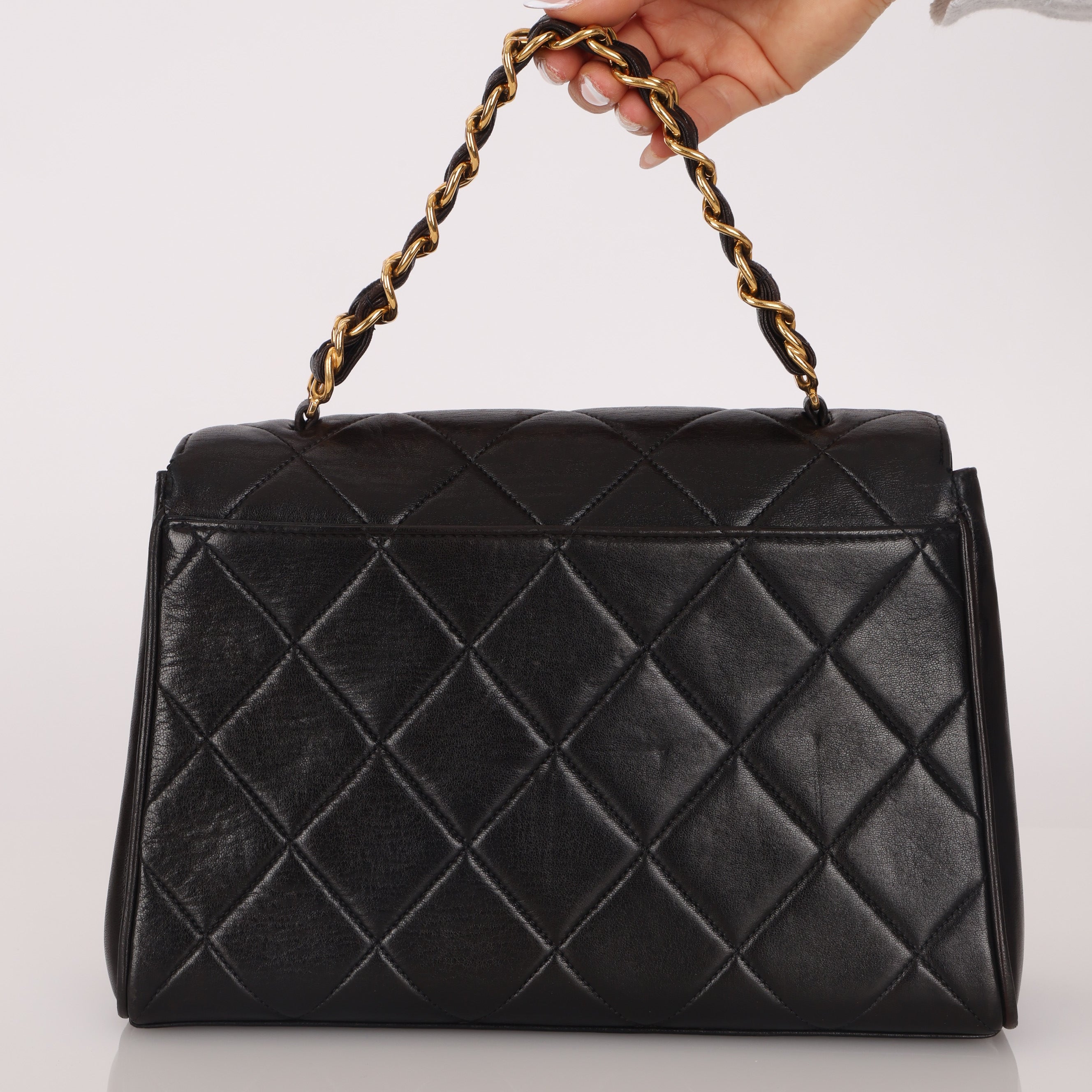 Chanel 1994 Lambskin Kelly Flap Handle Bag 24K GP