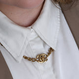 Chanel 1997 Spring Collection Double Turnlock Pendant Necklace