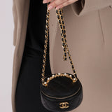 Chanel Lambskin Pearl Top Handle Mini Vanity Crossbody