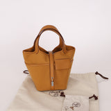 Hermès 2021 Sesame Toile Goeland and Swift Cargo Picotin 18 PHW