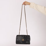 Chanel 1989 Vintage Lambskin Wave Single Flap with Chanel Wallet