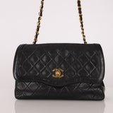 Chanel 1989 Vintage Lambskin Wave Single Flap with Chanel Wallet