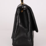Chanel 1989 Vintage Lambskin Wave Single Flap with Chanel Wallet