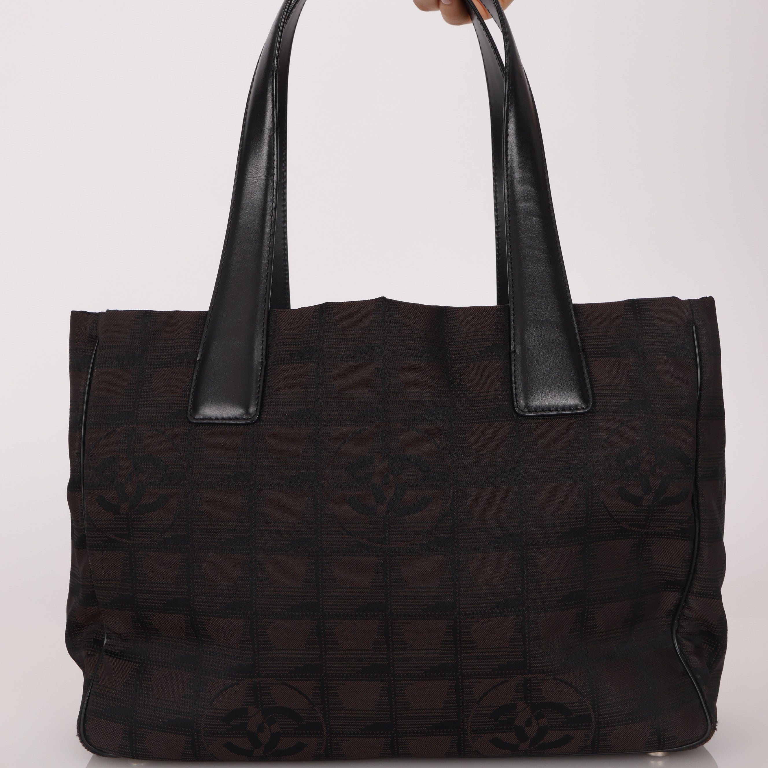 Chanel 2003 Nylon Travel Line Chocolate Bar Tote