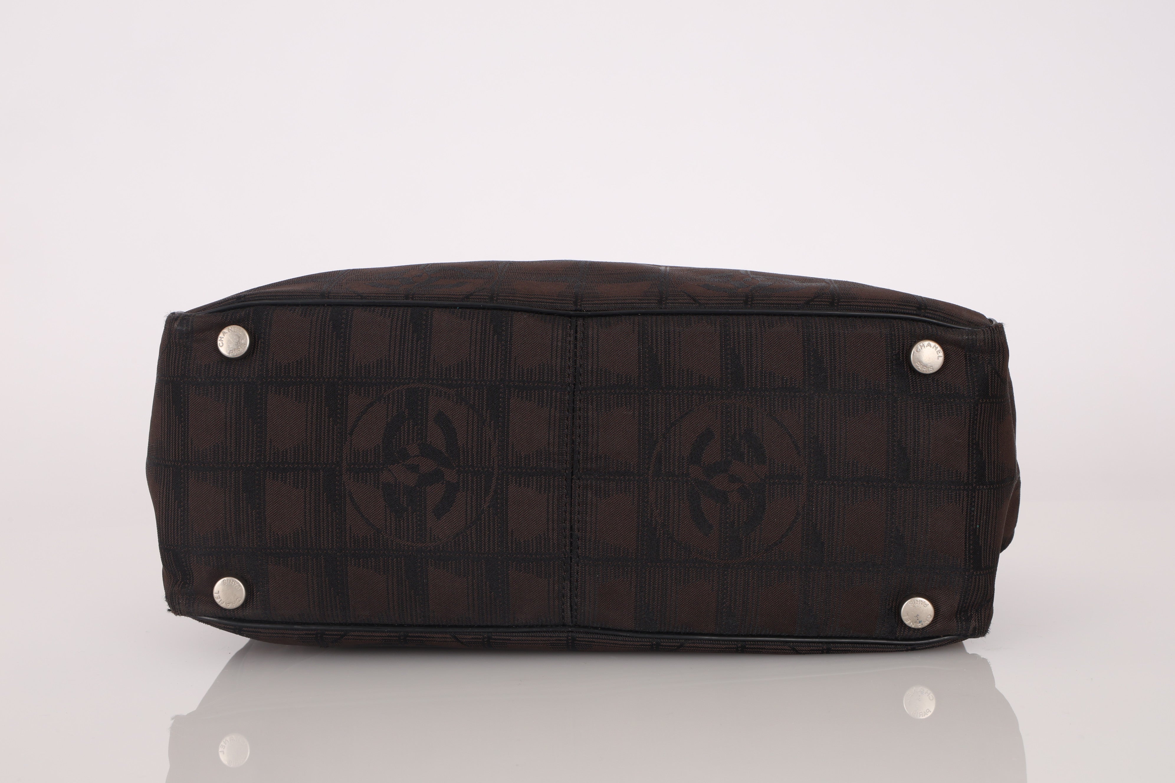 Chanel 2003 Nylon Travel Line Chocolate Bar Tote