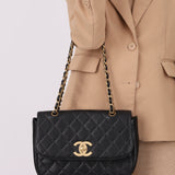 Chanel 2000 Caviar XL Logo Single Flap Bag