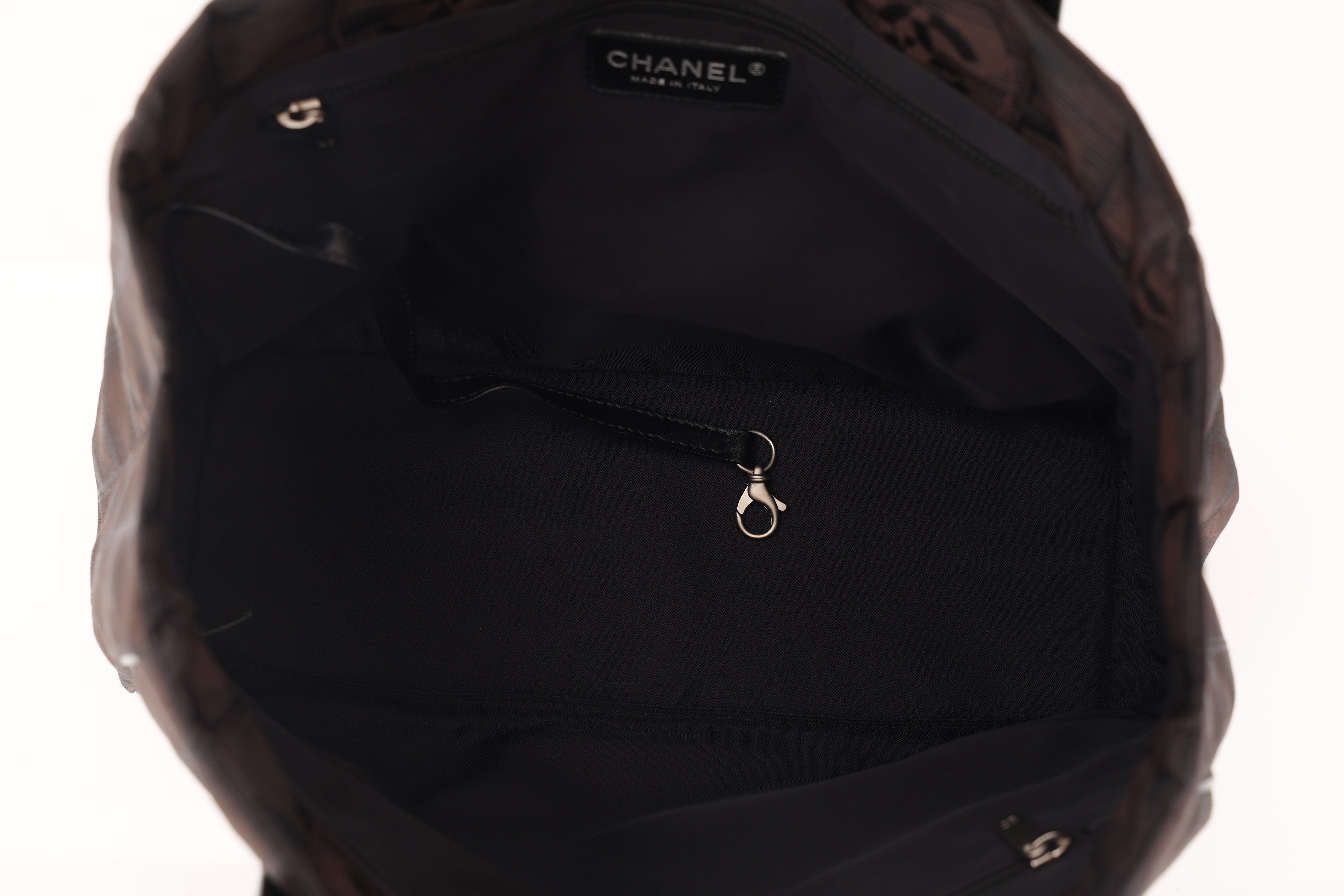 Chanel 2003 Nylon Travel Line Chocolate Bar Tote