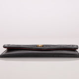 Chanel 1989 Vintage Lambskin Wave Single Flap with Chanel Wallet