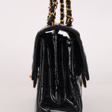 Ultra-Rare Chanel 1996 Patent Medium Single Classic Double Sided Flap Bag 24K GP