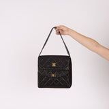 Extremely Rare Chanel 1996 Lambskin Double Turnlock Shoulder Bag
