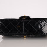 Ultra-Rare Chanel 1996 Patent Medium Single Classic Double Sided Flap Bag 24K GP